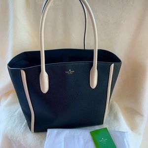 Large Black leather Kate Spade tote.